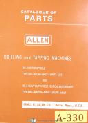 Allen-Allen No. 3, V-Belt Vertical Drilling and Tapping Machine, Operations Manual-No. 3-01